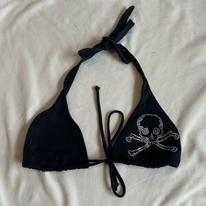 VICTORIA'S SECRET SWIM Triangle Skull Bling Bikini Top